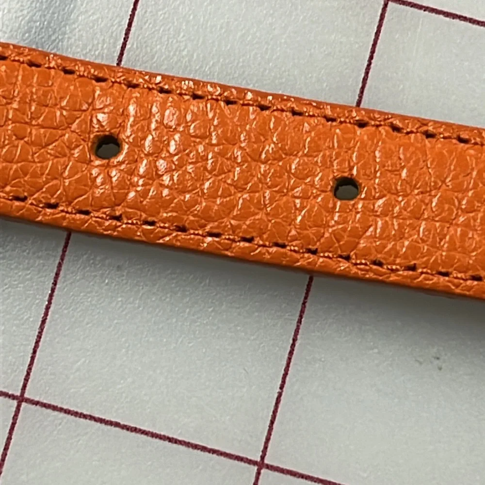 TALBOTS Career/Resort Leather Enamel Buckle Orange Preppy Textured Belt SZ M 41